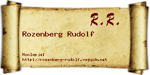 Rozenberg Rudolf névjegykártya